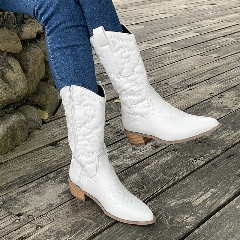 Jolie | Women’s Fashion Cowboy Boots in Shiny Metallic