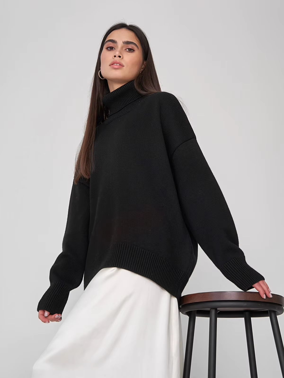 Aubrey | Women’s Oversized Turtleneck Knit Jumper