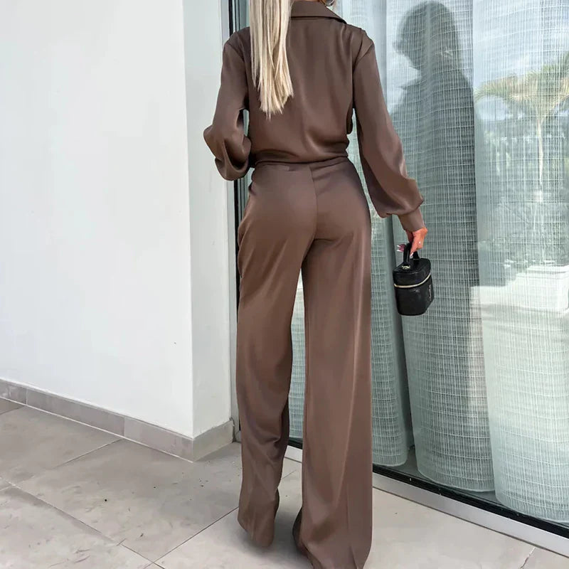 Danielle | Women’s Elegant Two-Piece Wide-Leg Set